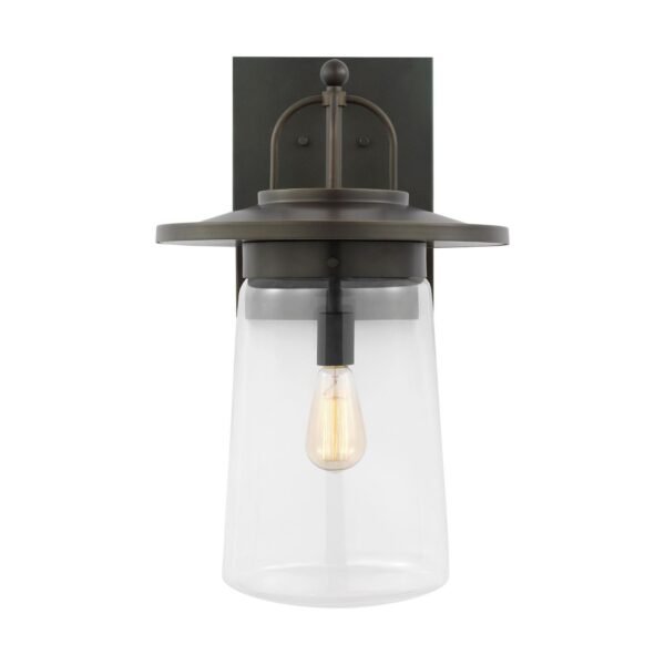 Visso Clear Glass Dome Bronze Outdoor Wall Light