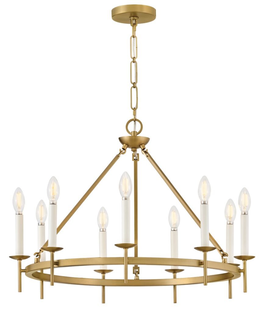 Zebbug Nine Candle Brass Ring Chandelier