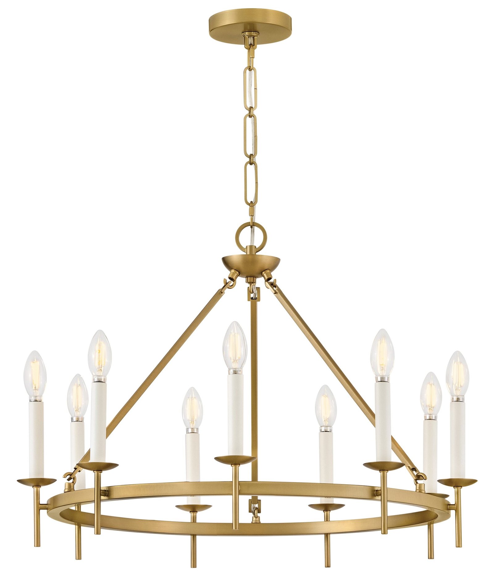 Zebbug Nine Candle Brass Ring Chandelier