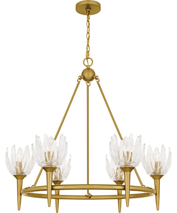 Ierissos Brushed Gold Ring Glass Chandelier