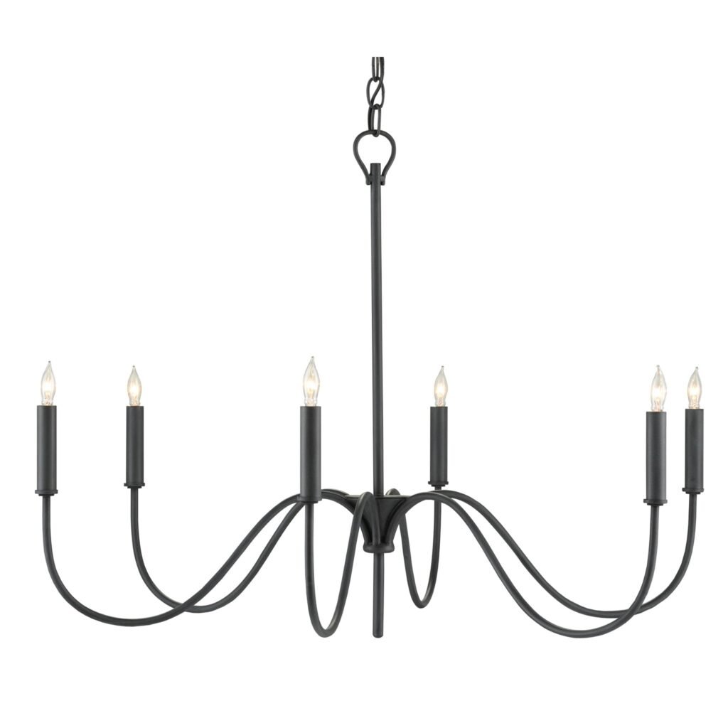 Berat Hammered Iron Black Candle Chandelier