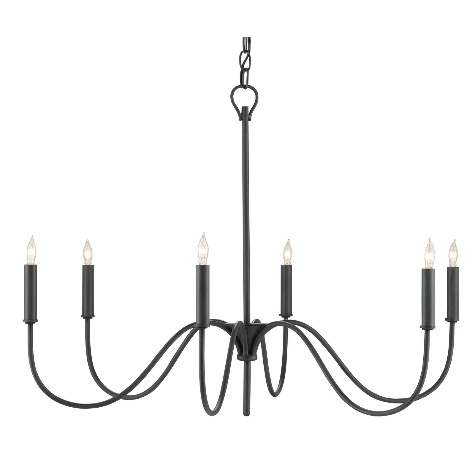 Berat Hammered Iron Black Candle Chandelier