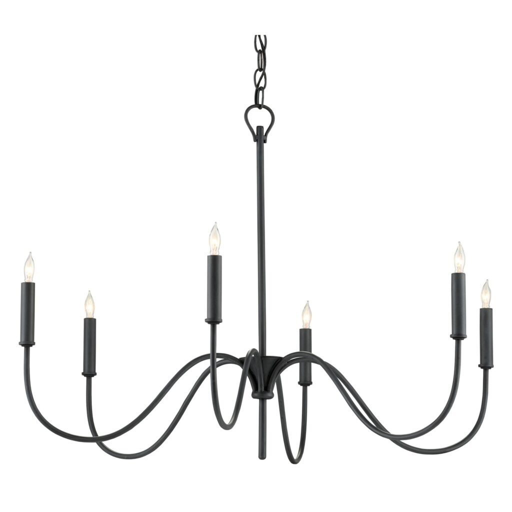 Berat Hammered Iron Black Candle Chandelier – image 2