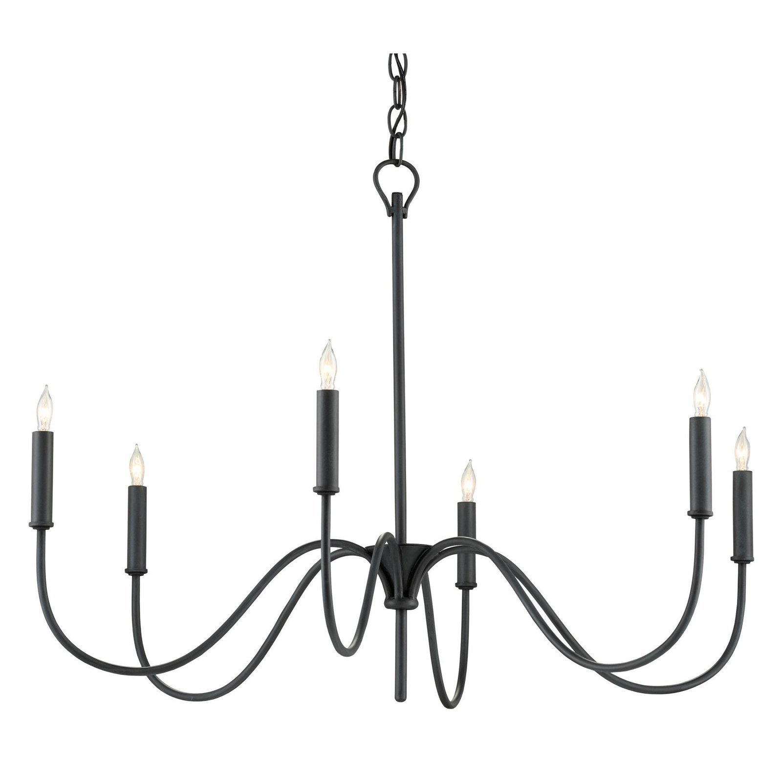 Berat Hammered Iron Black Candle Chandelier – image 2