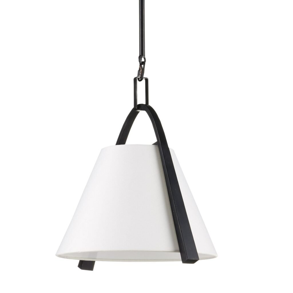 Sfax Shantung Shade Black Framed Pendant – image 3