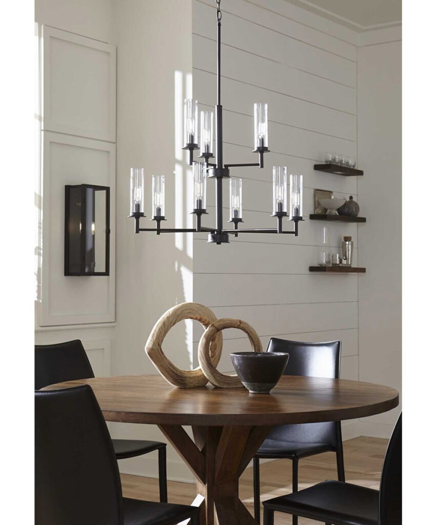 Gignac Clear Glass Black Candle Chandelier – image 2