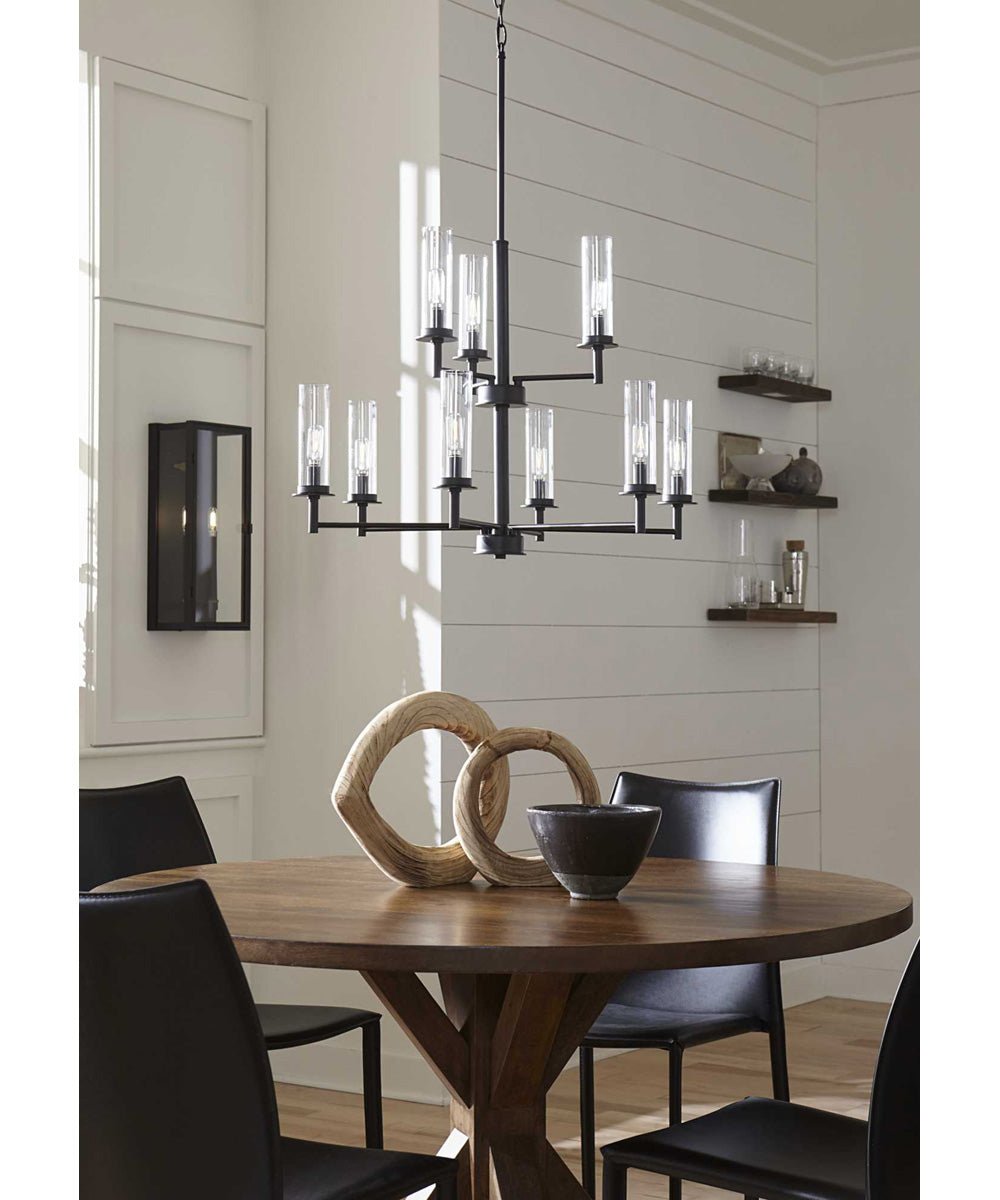 Gignac Clear Glass Black Candle Chandelier – image 2