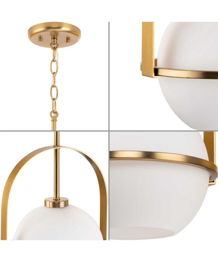 Torredembarra Opal Globe Bronze Framed Pendant – image 2