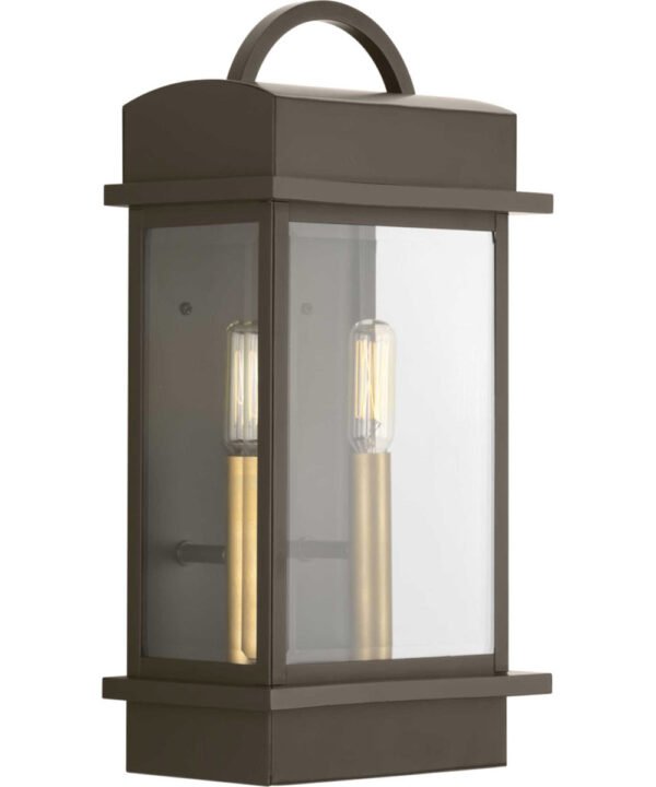 Baratti Handle Bevelled Glass Bronze Lantern Outdoor Wall Light