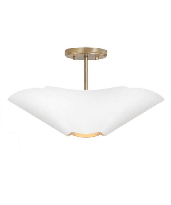 Marseillan White Bowl Brass Pendant