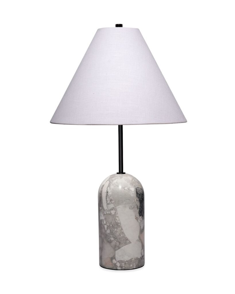 Vervena Travertine Conical Shade Table Lamp