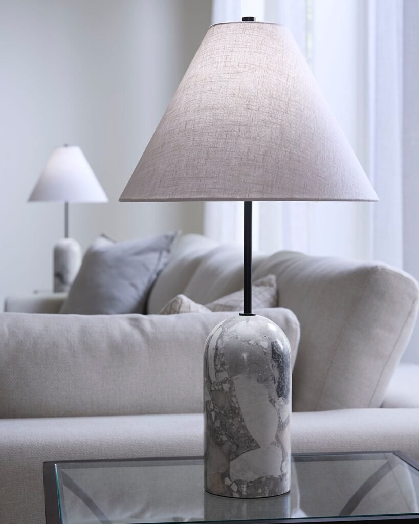 Vervena Travertine Conical Shade Table Lamp – image 2