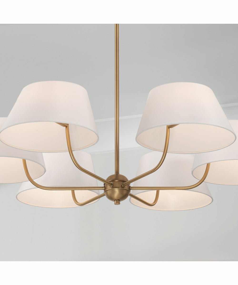 Vigoleno Fabric Shade Brass Chandelier – image 3
