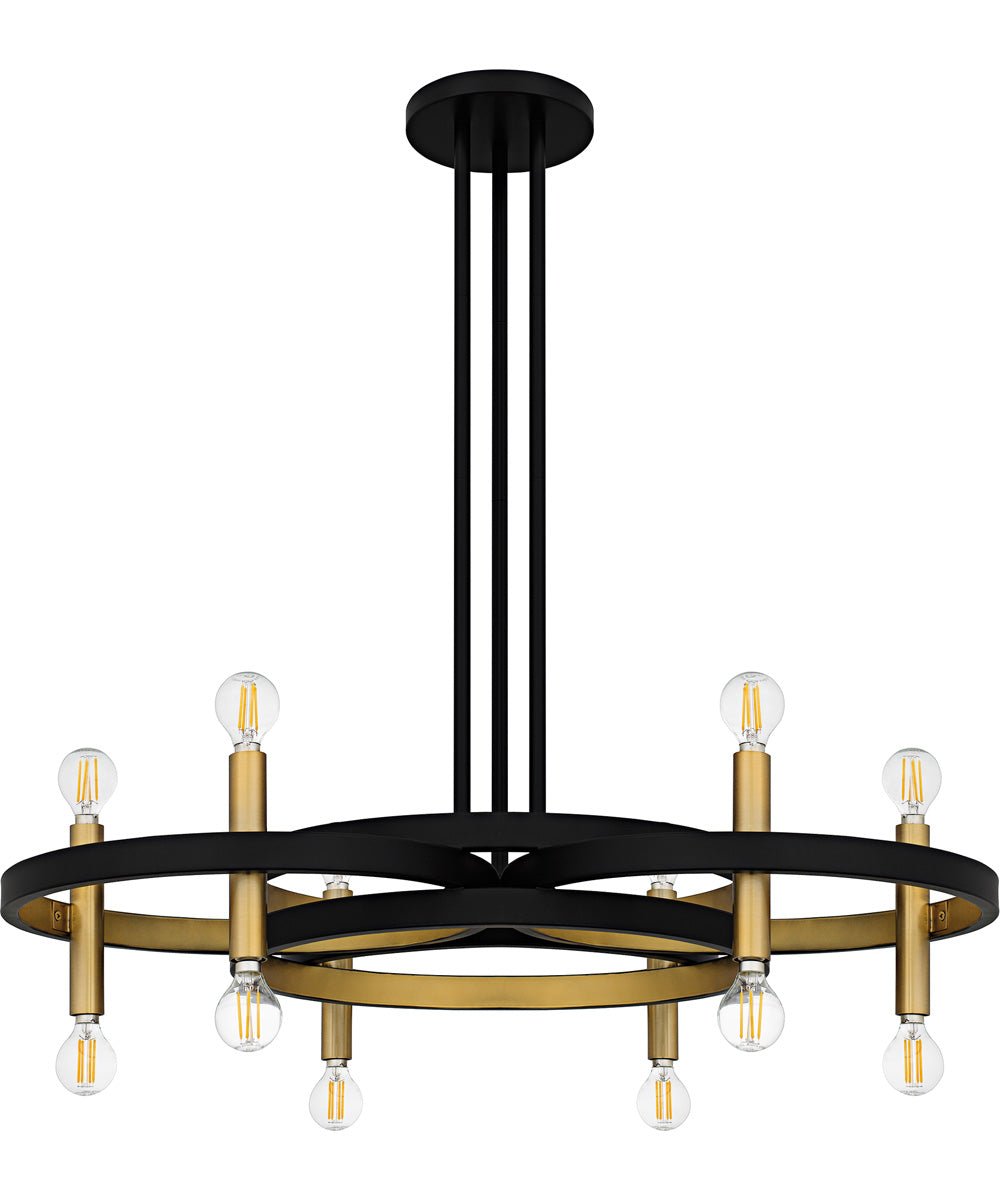 Stratoni Matte Black Ten Two Light Ring Chandelier – image 2