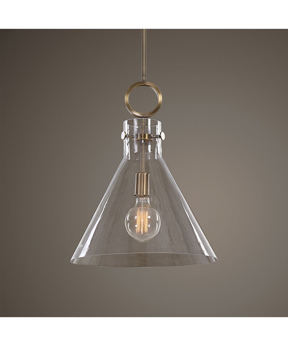 Sivota Funnel Shaped Clear Glass Pendant