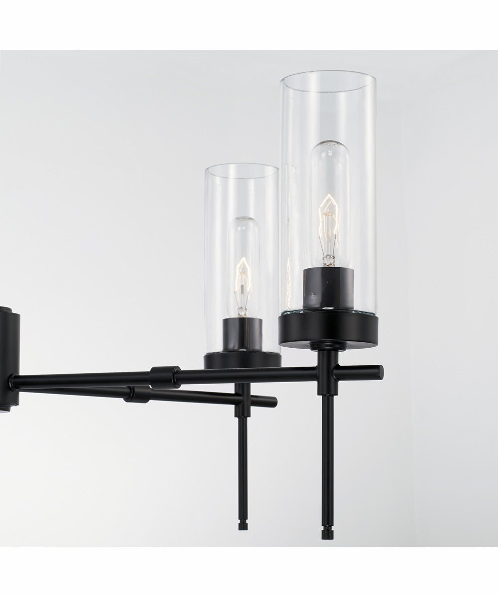 Zejtun Clear Cylinder Glass Black Chandelier – image 3
