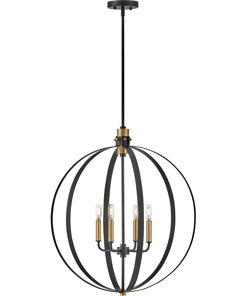 Kiveri Black Strip Globe Chandelier