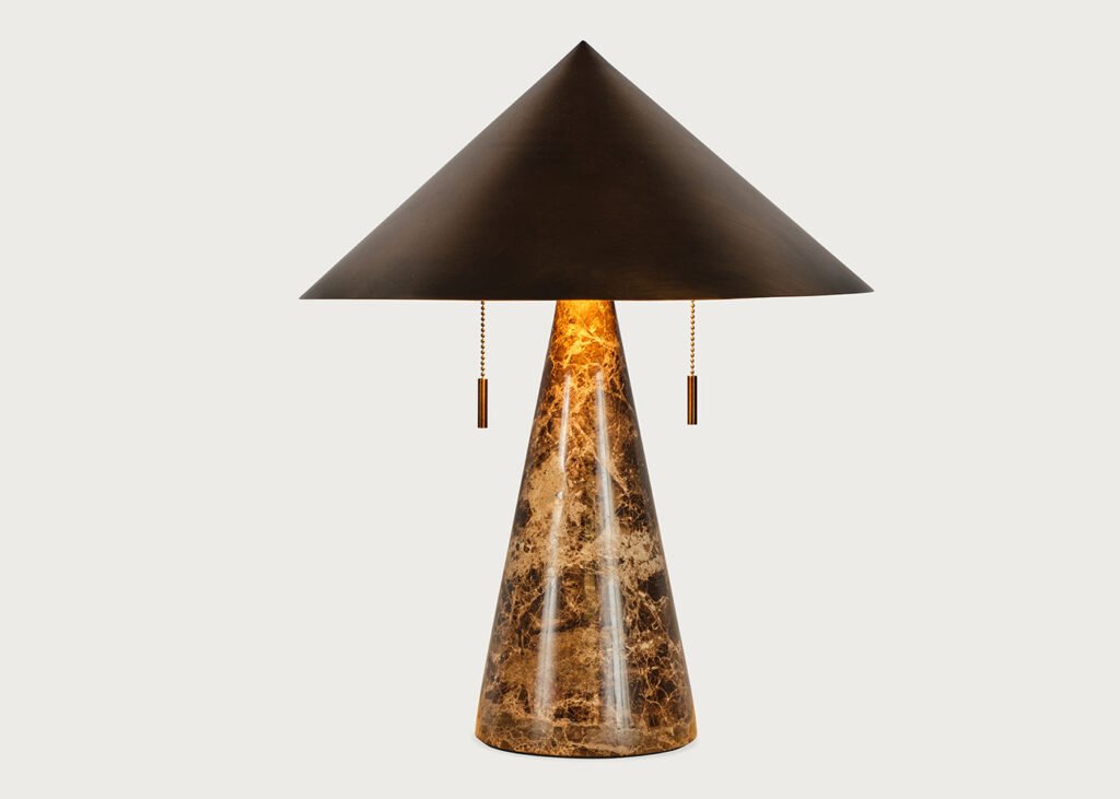 Montale Mermer Tabanlı Konik Başlıklı Masa Lambası – image 3