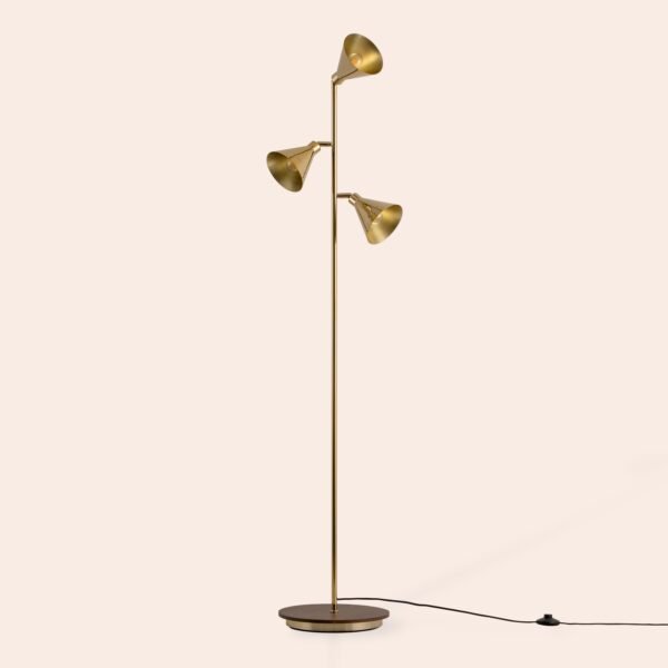 Ceregnano Conical Head Brass Floor Lamp