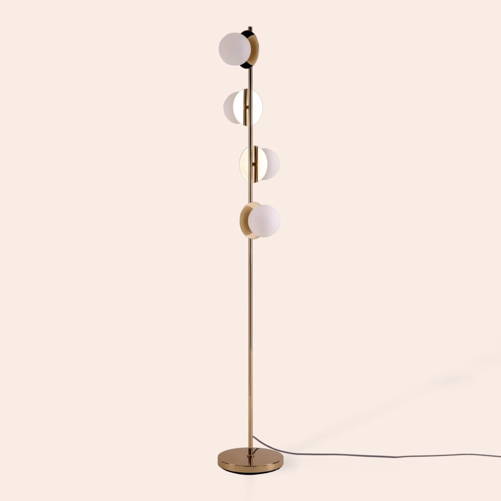 Pettorazza Opal Disc Brass Floor Lamp