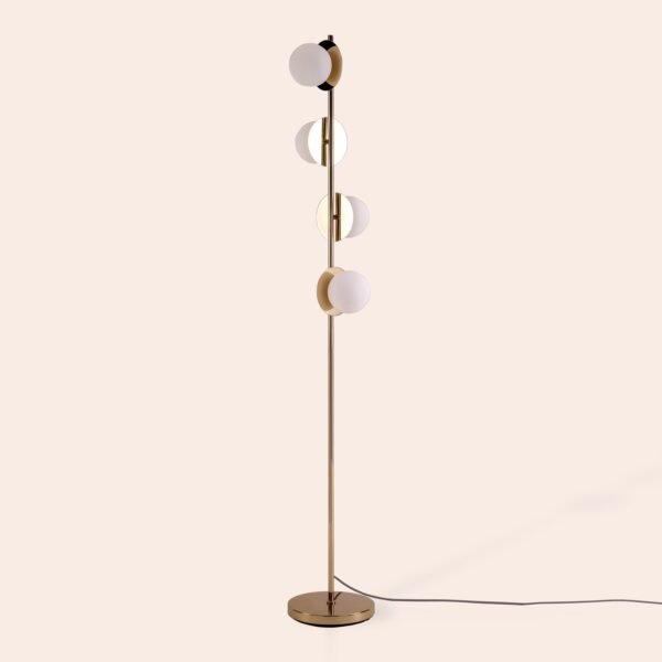 Pettorazza Opal Disc Brass Floor Lamp