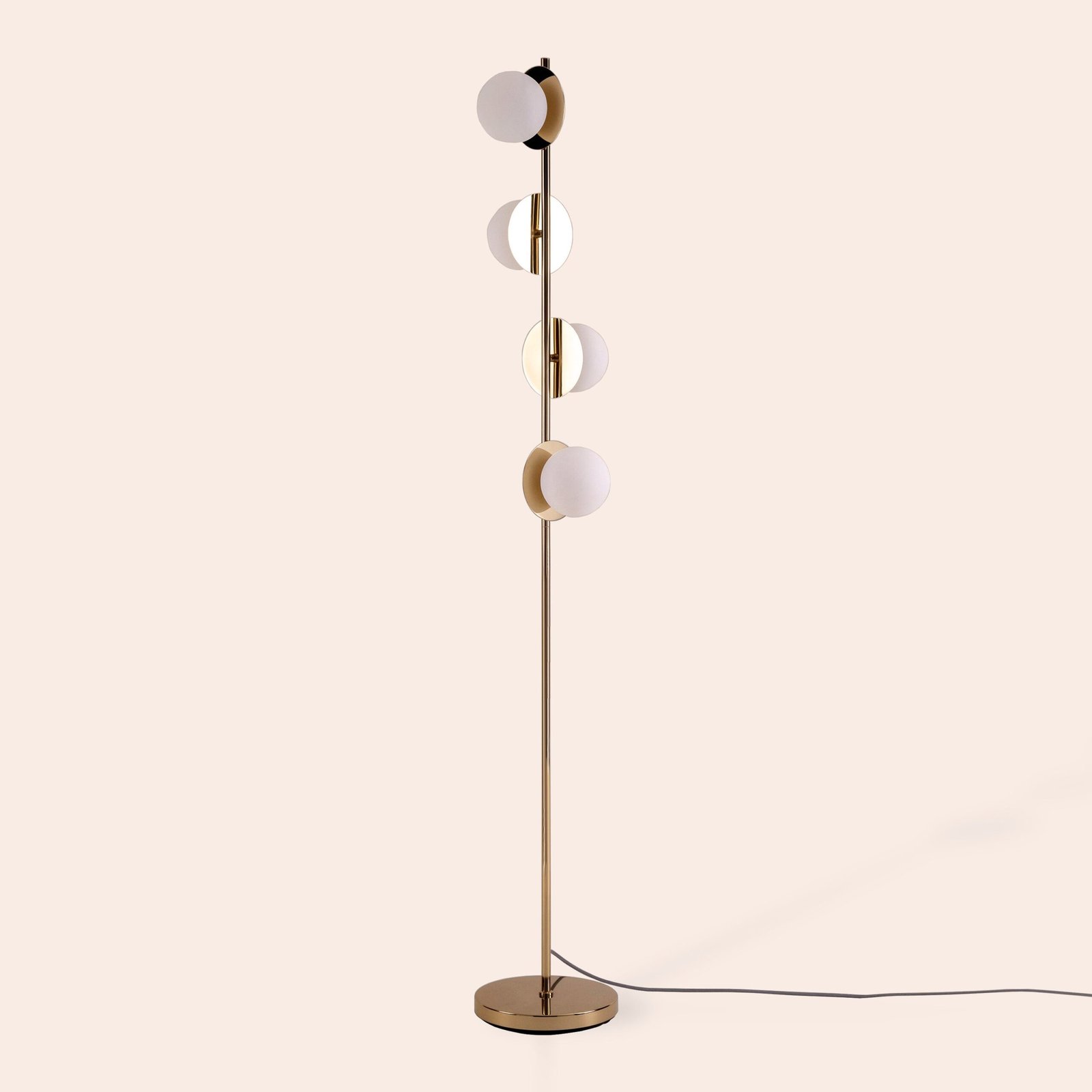 Pettorazza Opal Disc Brass Floor Lamp