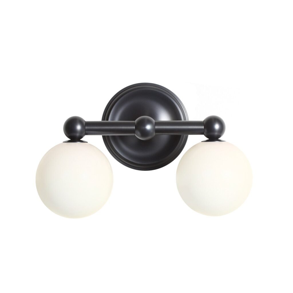 Taipana Double Opal Globe Classic Brass Wall Sconce