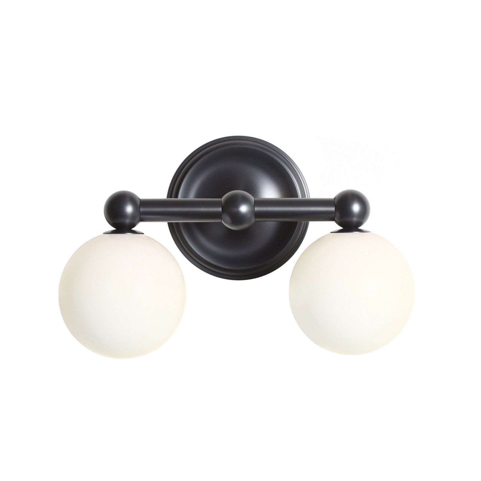Taipana Double Opal Globe Classic Brass Wall Sconce