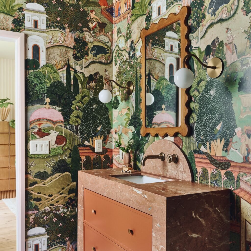 Fuseta Art Nouveau Kıvrımlı Kollu Cam Küreli Aplik – image 2