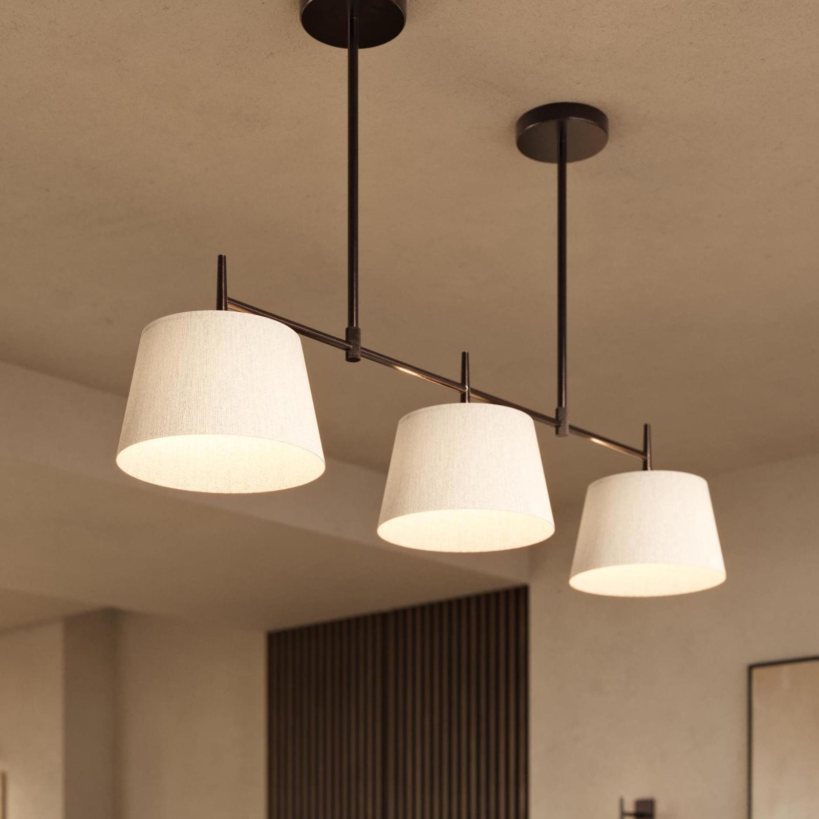 Felina Cotton Shade Triple Linear Pendant – image 2