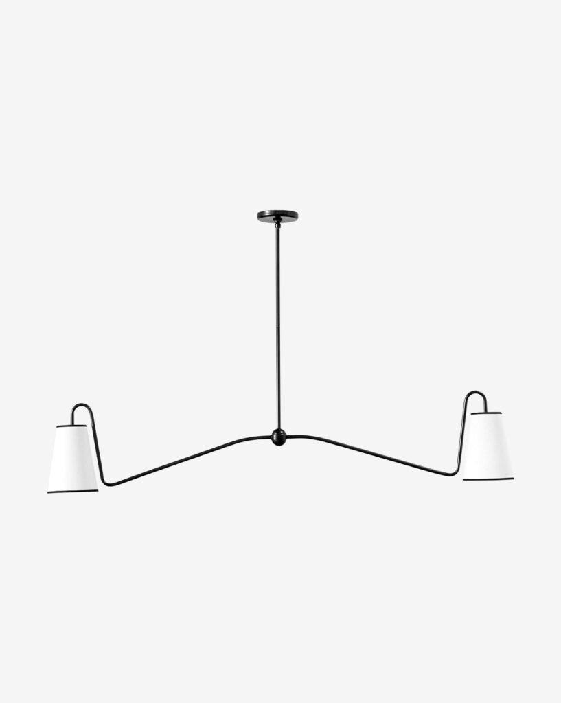 Roccamena Lineer Keten Abajurlu Avize – image 2
