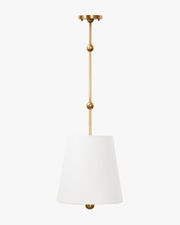 Portoscuso Off-White Linen Shade Brass Pendant