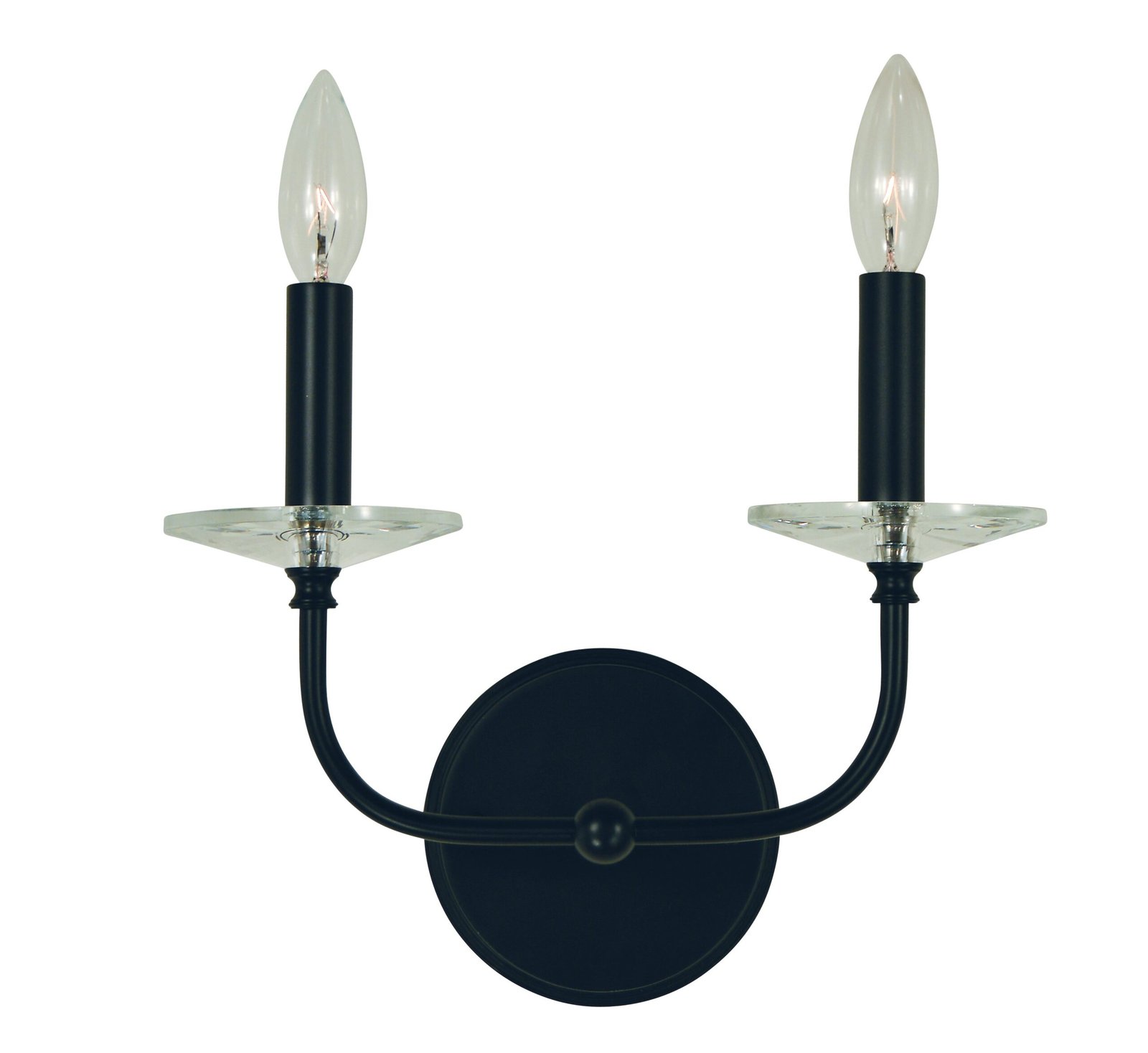 Dramia Double Candle Matte Black Classic Wall Sconce