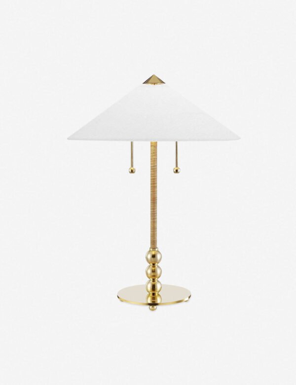 Baska Linen Shade Brass Table Lamp