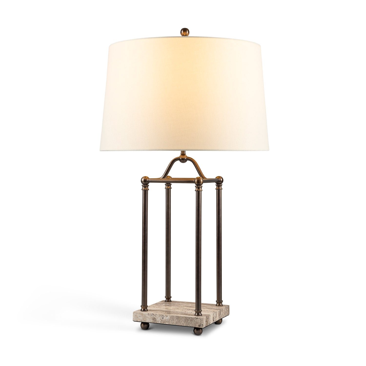 Rab Marble Base Column Bronze Table Lamp