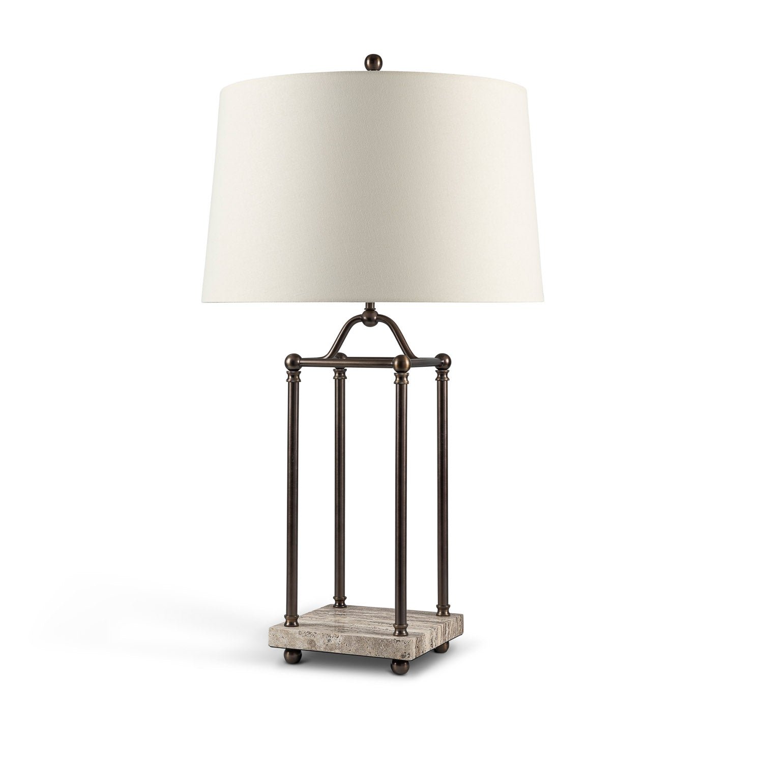 Rab Marble Base Column Bronze Table Lamp – image 2
