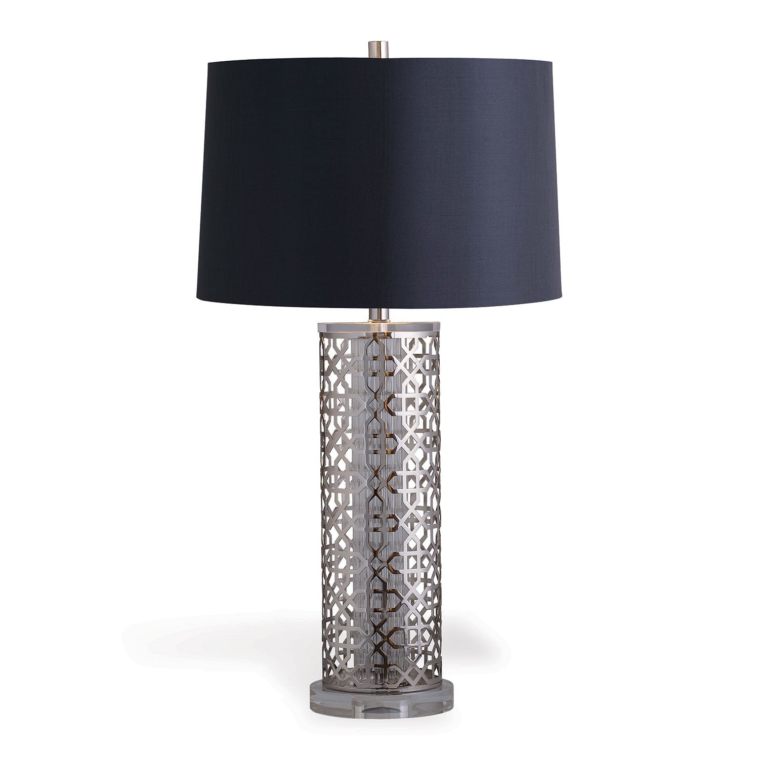 Damouchari Perforated Nickel Cylinder Table Lamp