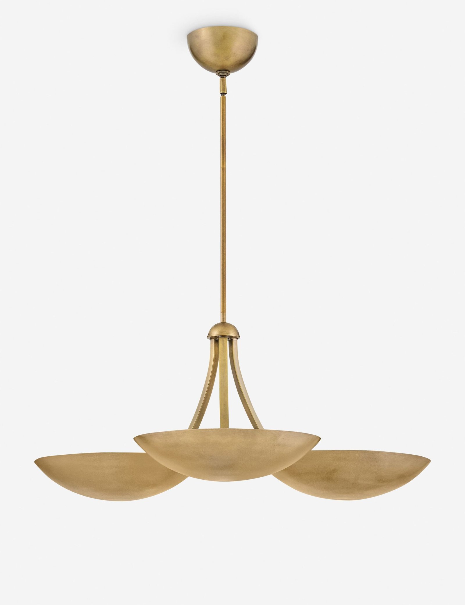 Filoti Antique Brass Three Arm Bowl Head Chandelier – image 2