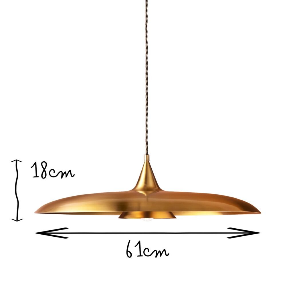 Pollonia Antique Brass Low Disc Pendant – image 3