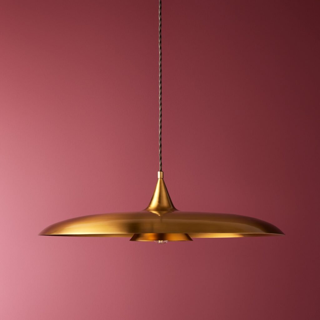 Pollonia Antique Brass Low Disc Pendant
