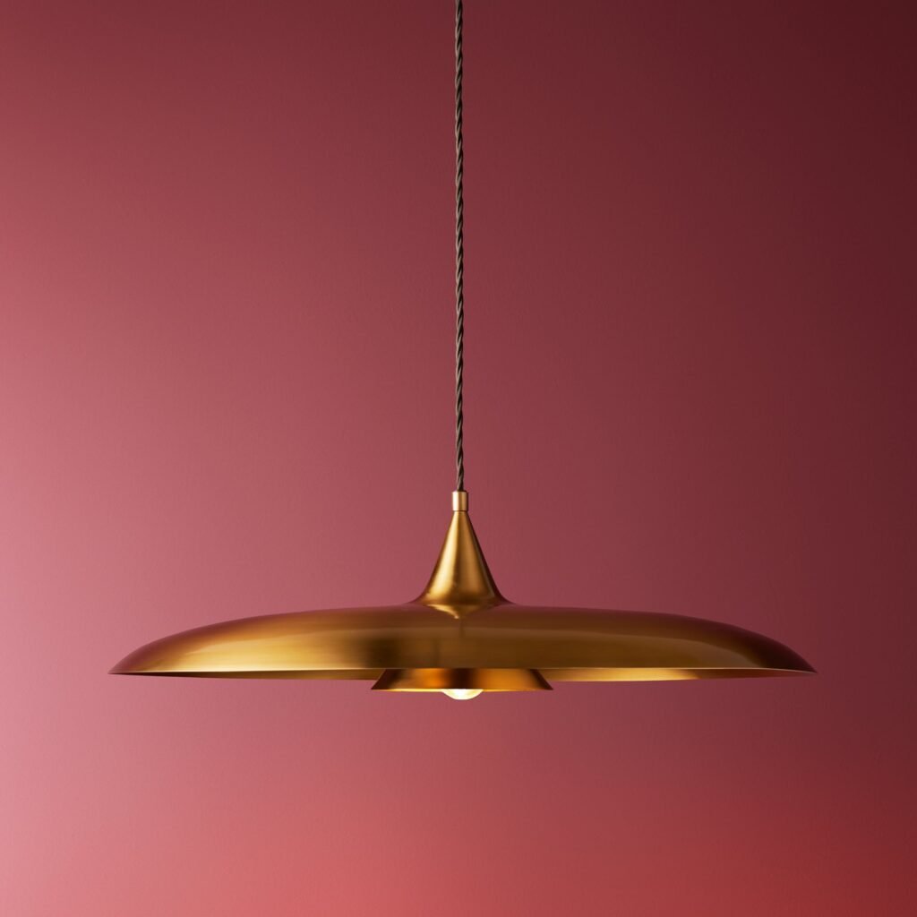 Pollonia Antique Brass Low Disc Pendant – image 2