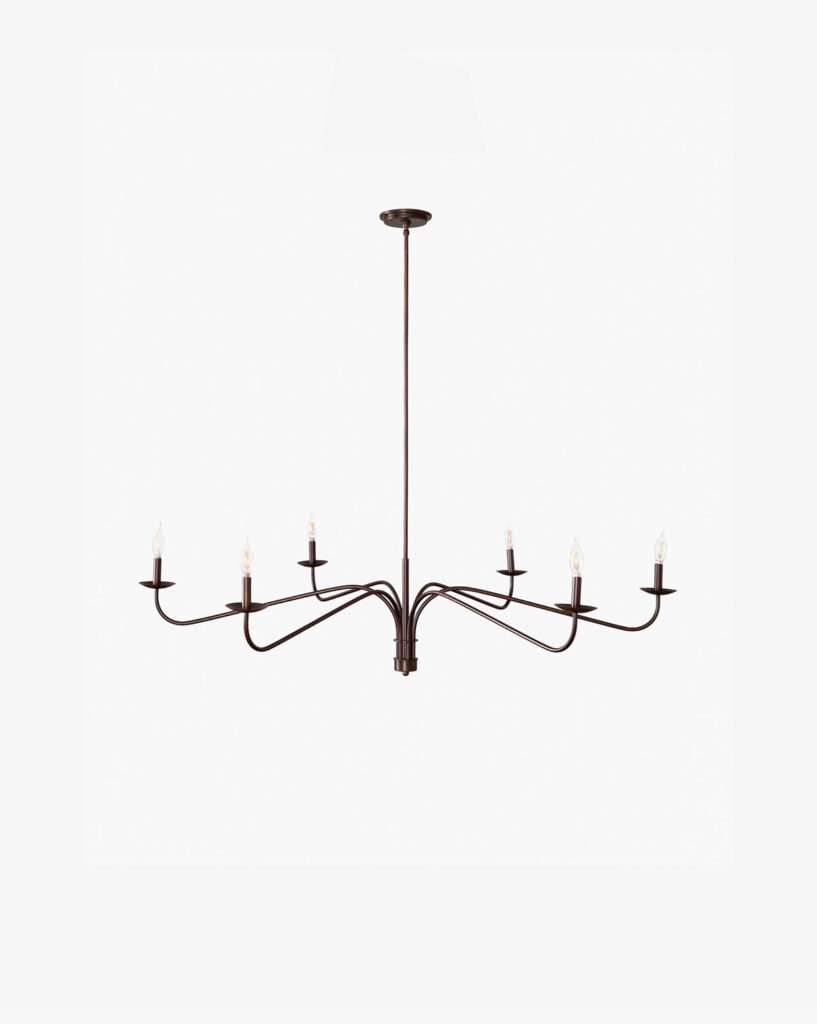 Cannigione Wide Curved Arm Antique Brass Candle Chandelier – image 2