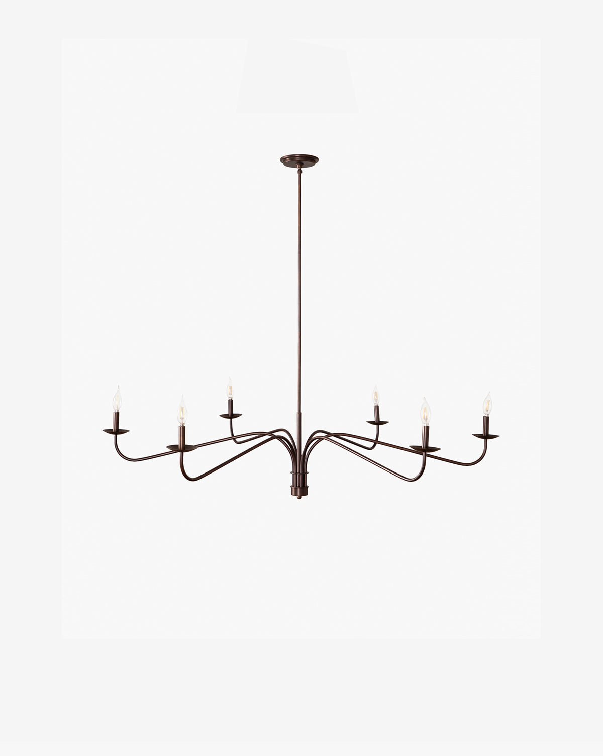 Cannigione Wide Curved Arm Antique Brass Candle Chandelier – image 2