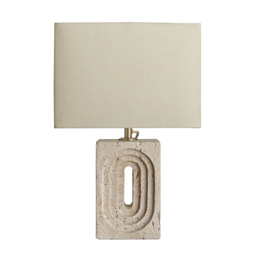 Kastanitsa Rectangular Travertine Table Lamp