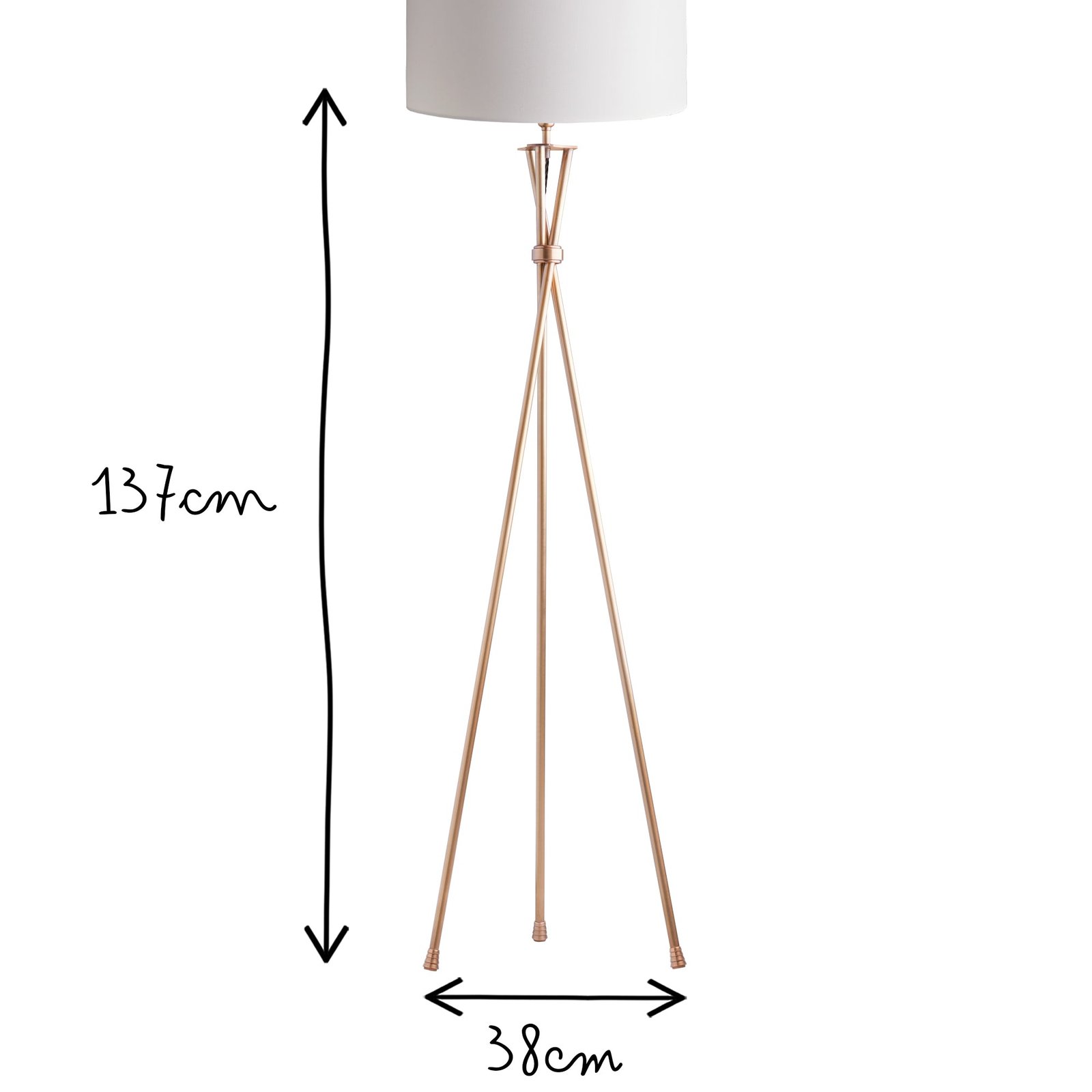 Zriba İnce Bacaklı Antik Pirinç Tripod Lambader