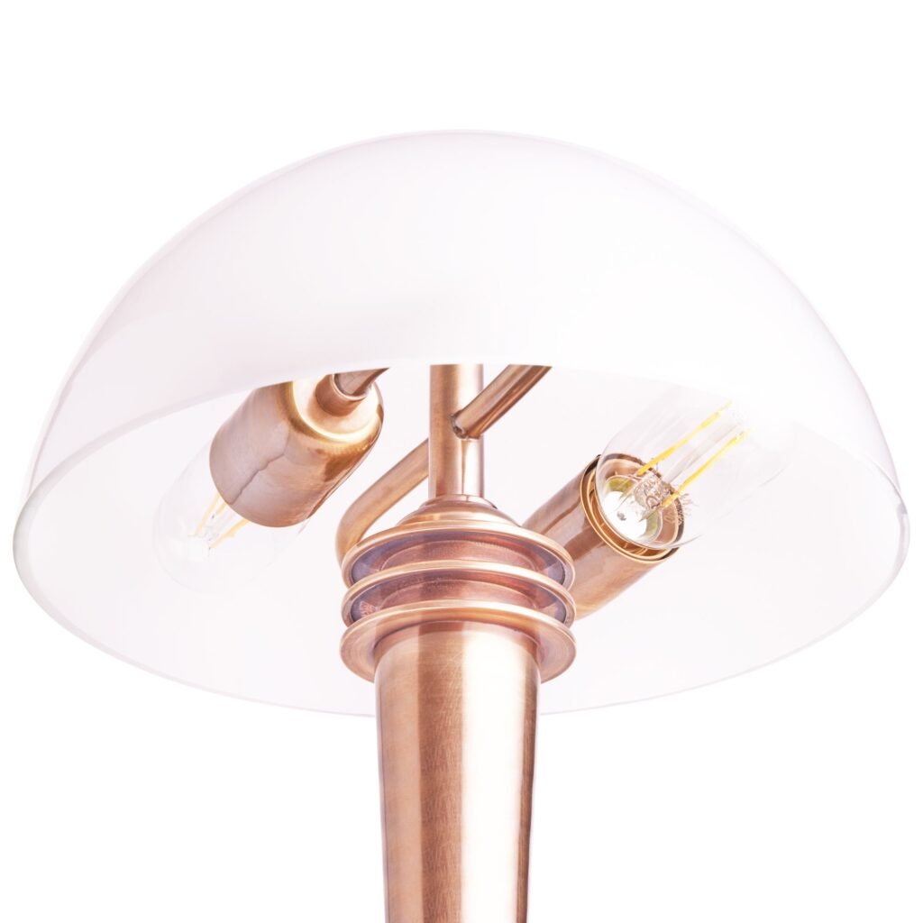 Brsec Opal Dome Glass Brass Table Lamp – image 2