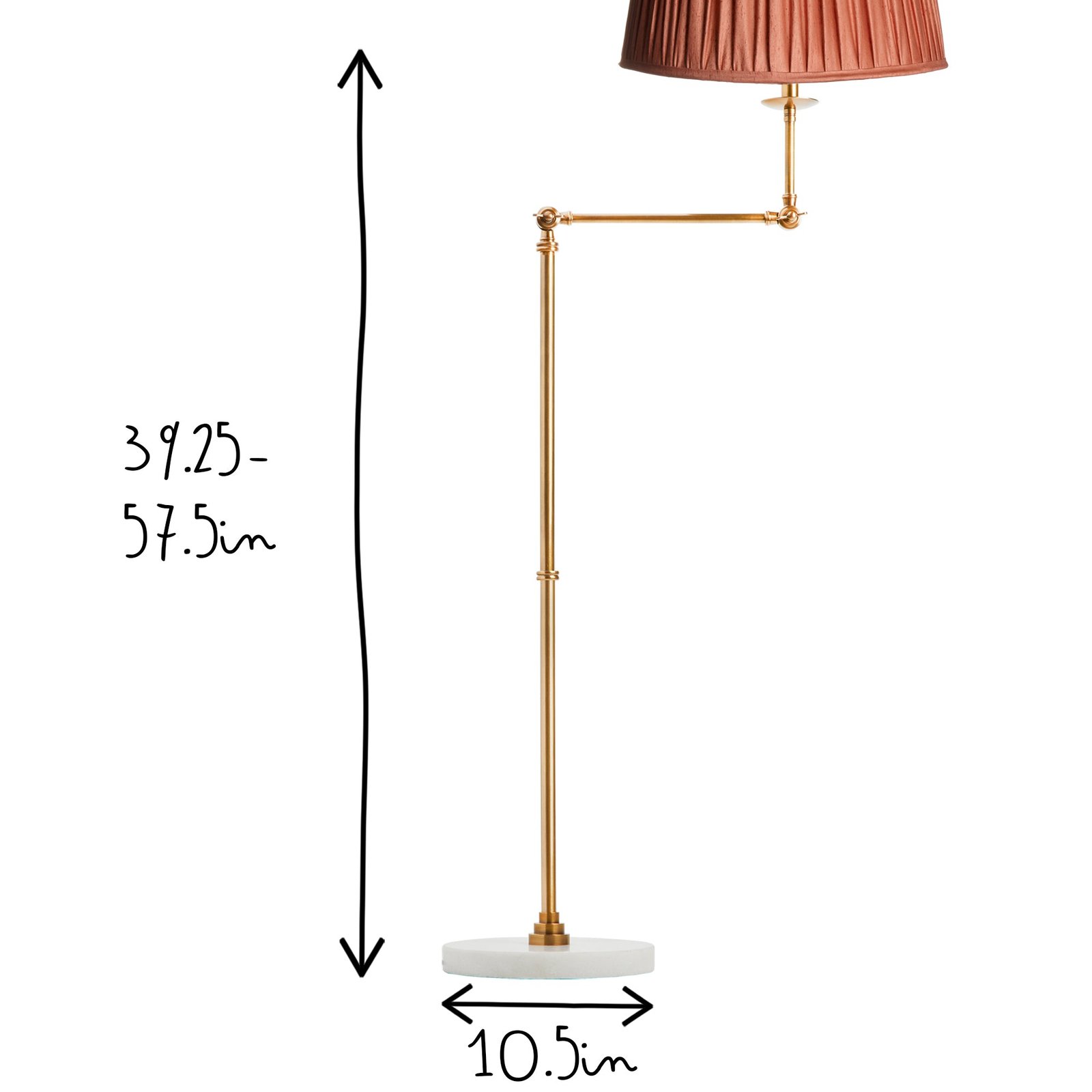 Alleghe Marble Base Arm Floor Lamp – image 3