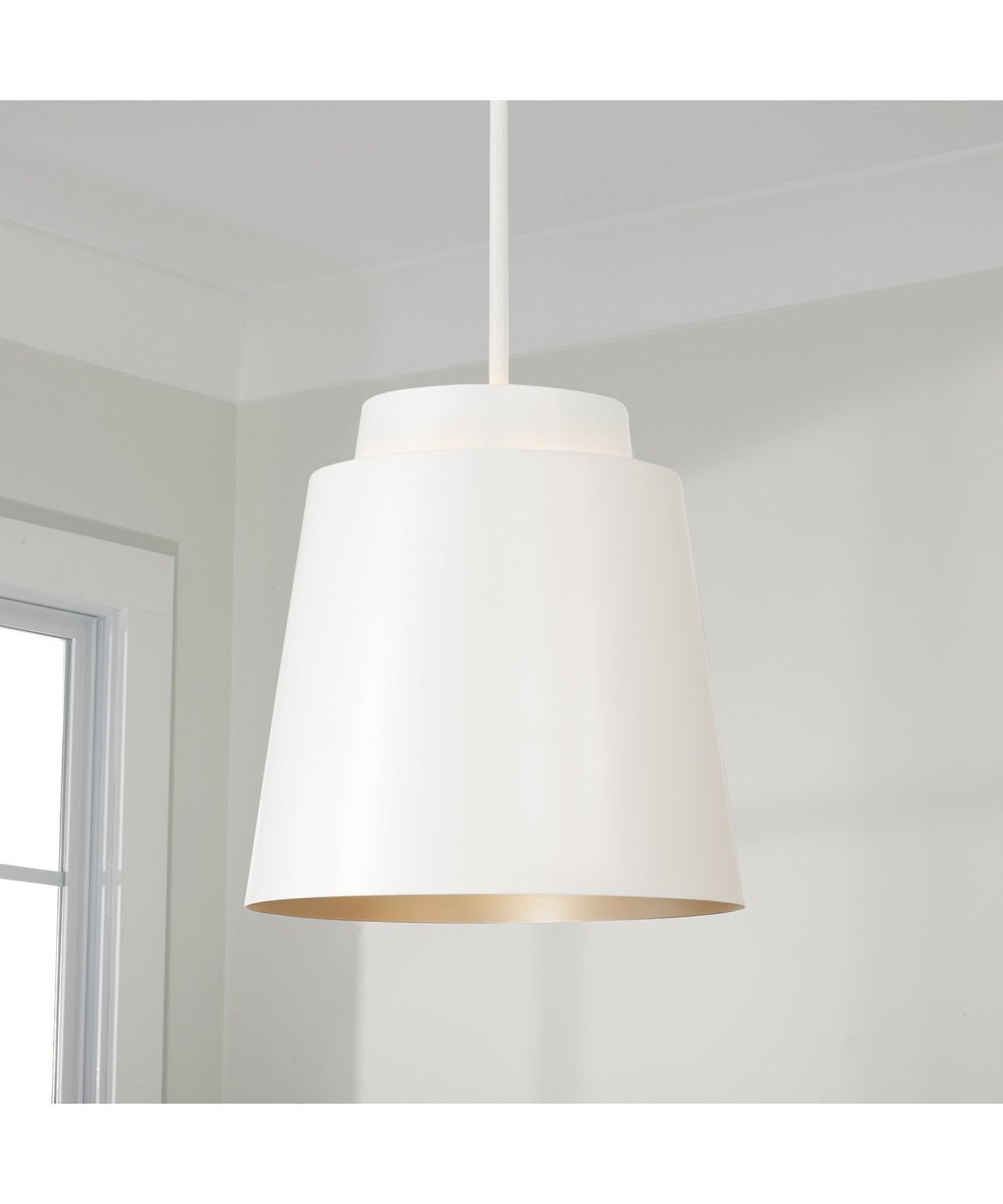 Vendres Matte White Metal Pendant – image 3