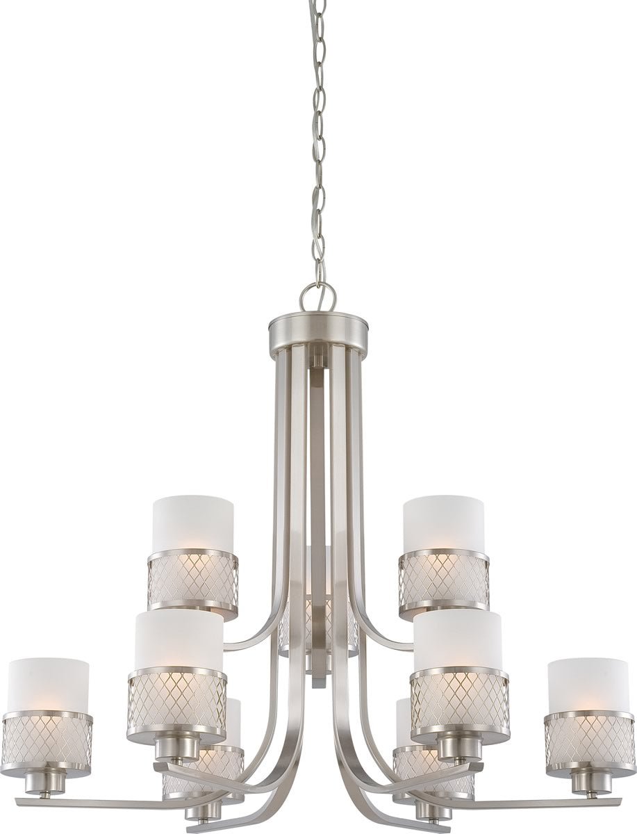Fitou Frosted Glass Nine Arm Chandelier