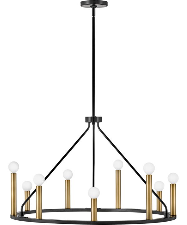 Siggiewi Black Brass Nine Candle Chandelier